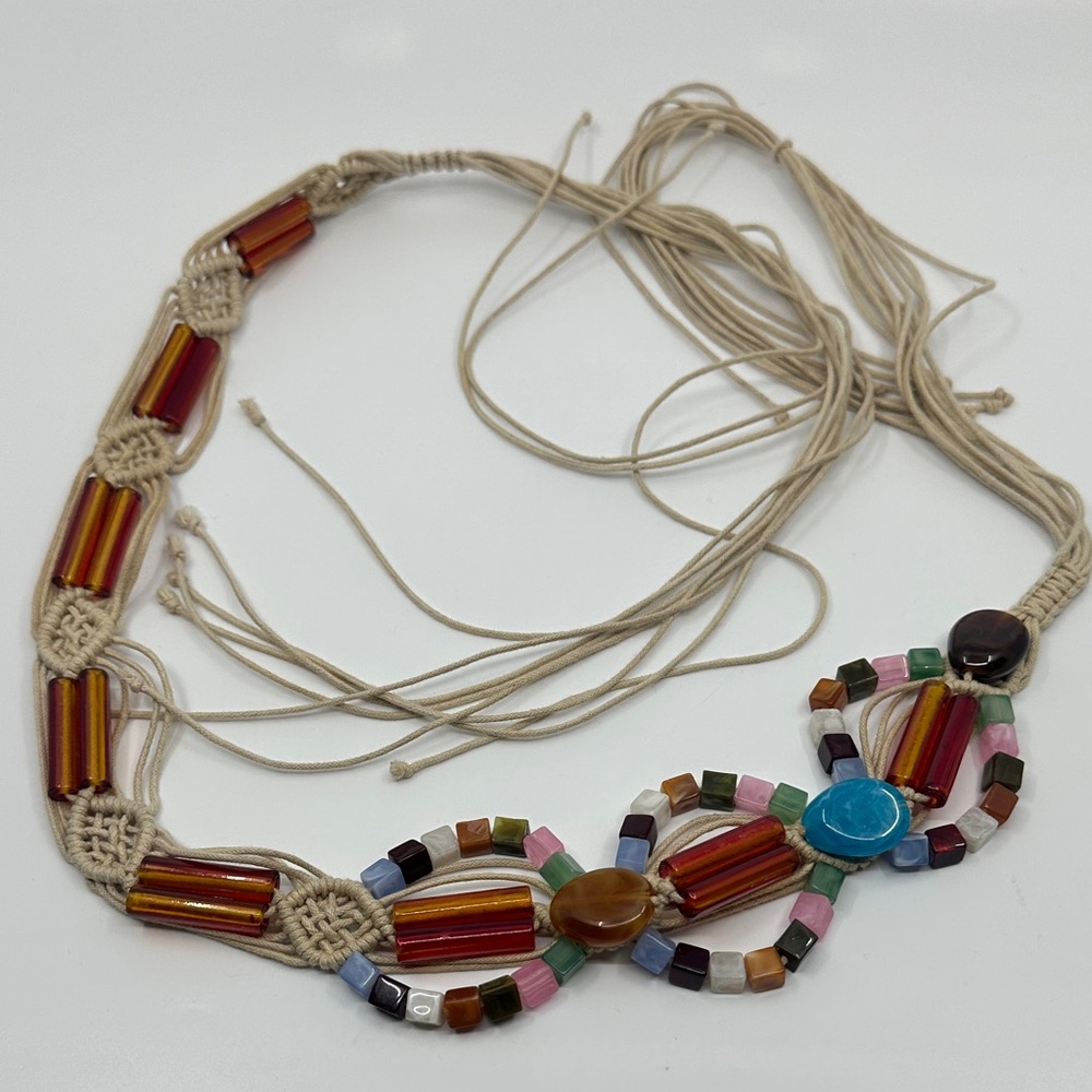 Bohemian Multicolor Beaded Rope Belt